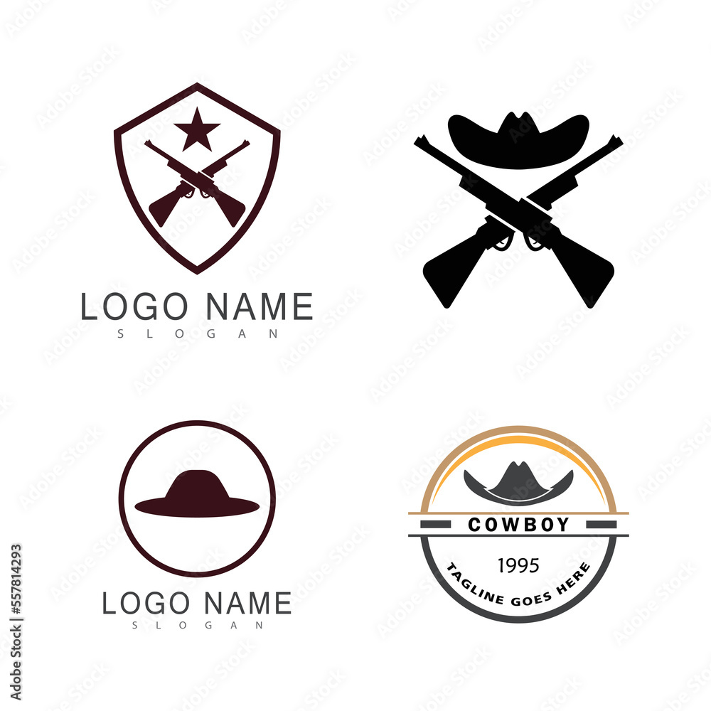 Fototapeta premium Cowboy logo vector template design