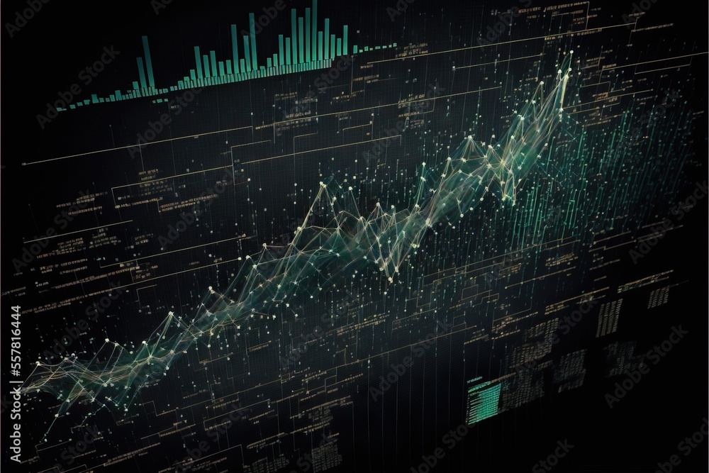 a graphic of a bar chart with a green arrow pointing upward in the ...