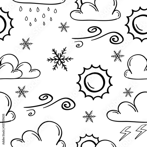 hand drawn weather Seamless pattern