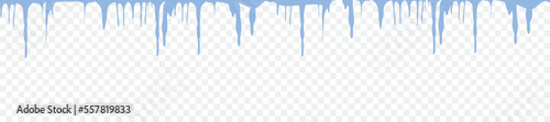 Vector icicles and snow transparent background