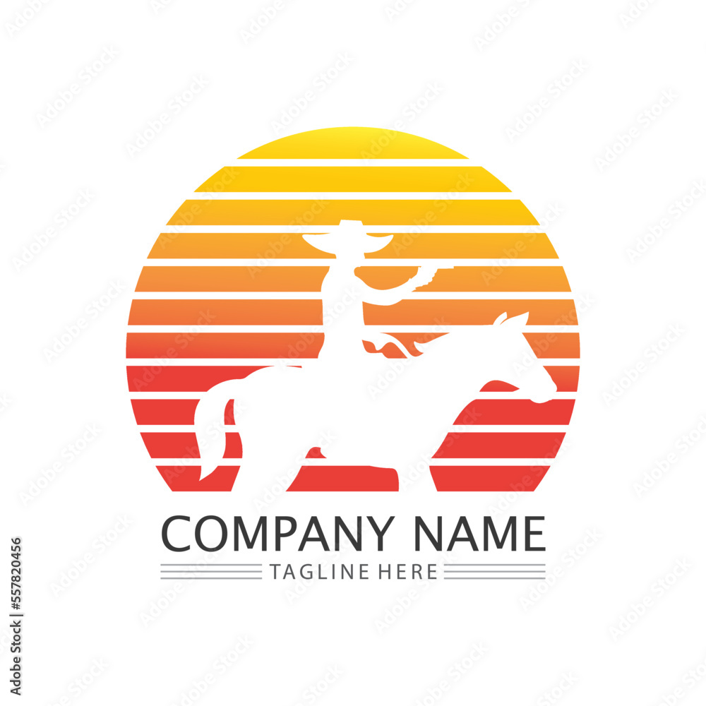 cowboy hat logo icon vector design template