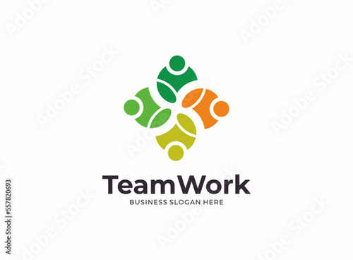 Creative people unity logo is isolated on white background. Flat Vector Logo Design Template Element.  Logo and Icon Template