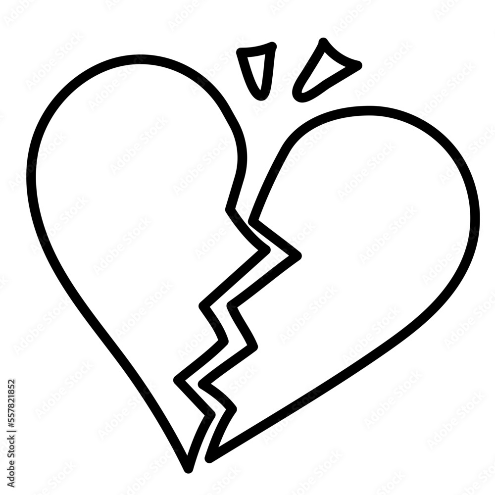 Heartbroken line icon Heartbroken line icon