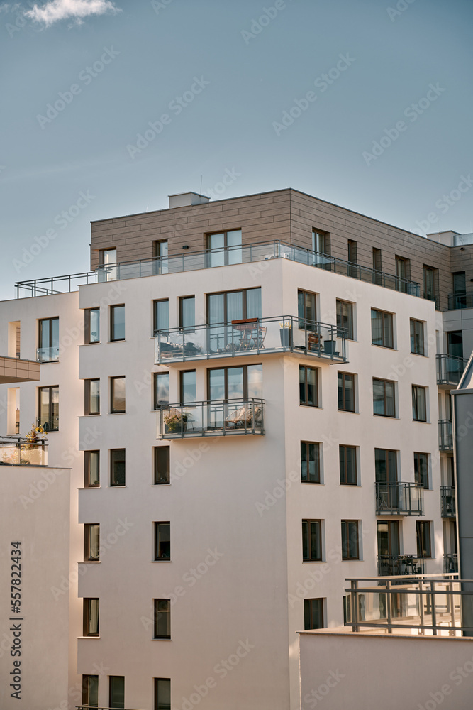 EU Modern European complex of apartment buildings. And outdoor facilities.