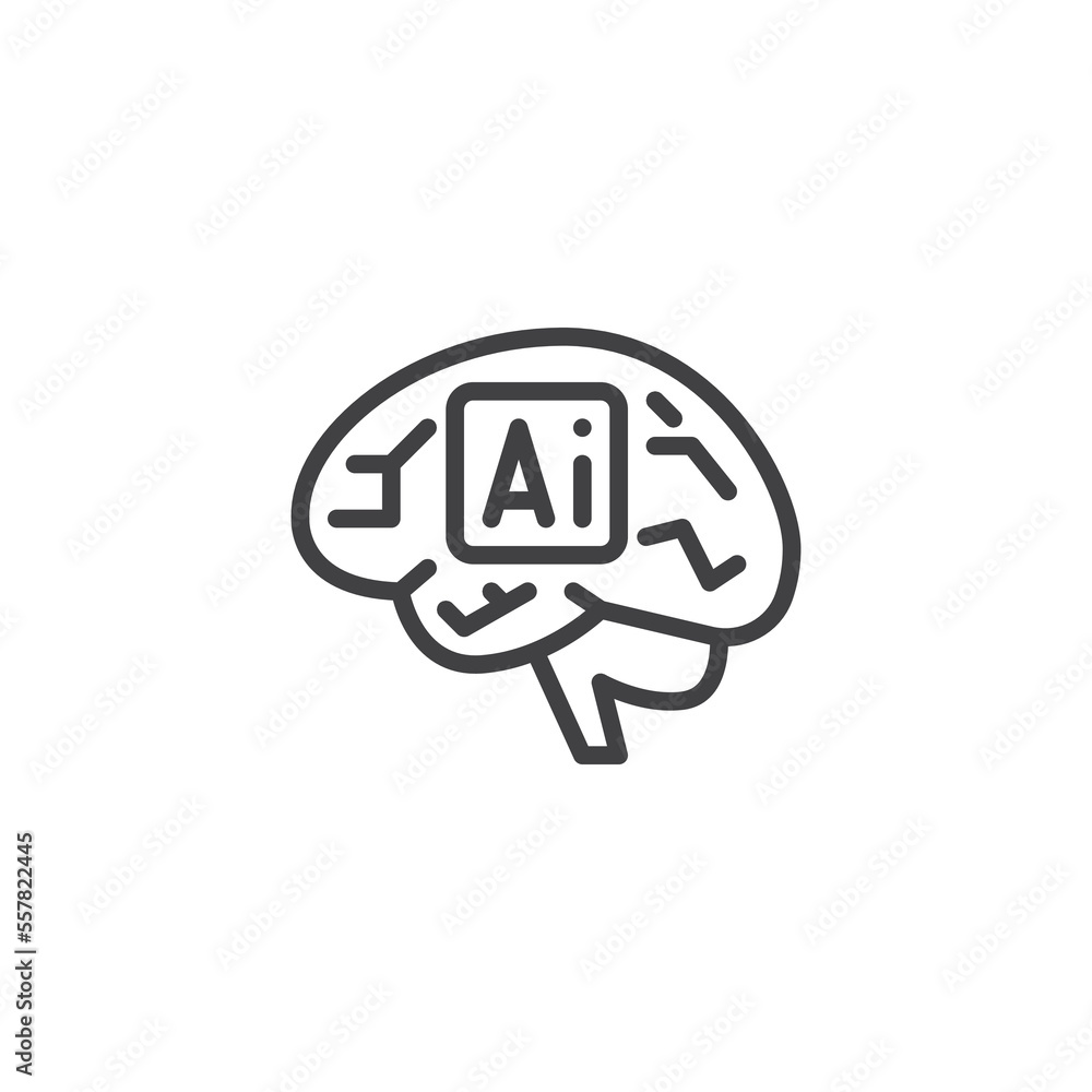 Artificial mind line icon Artificial mind line icon
