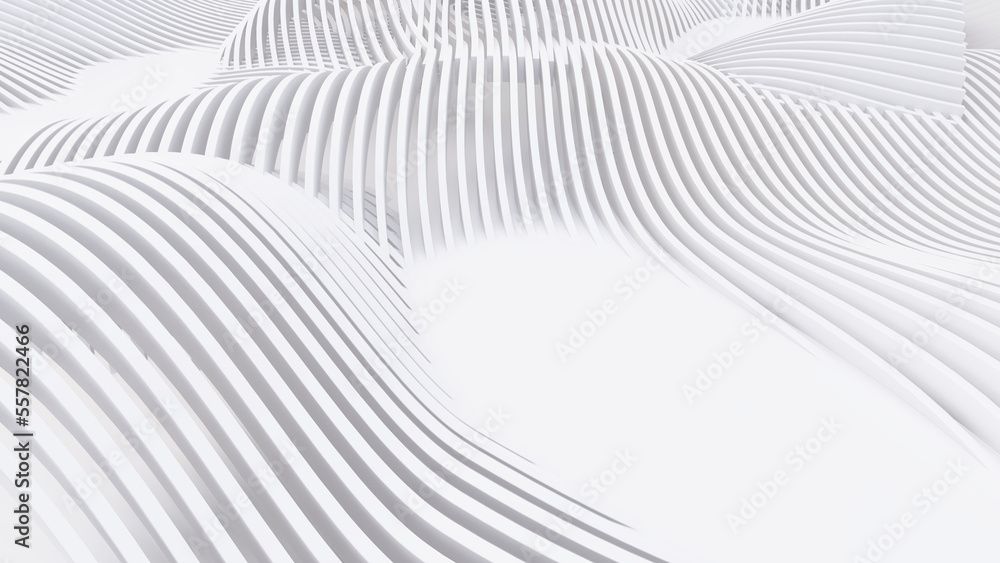 Naklejka premium Abstract Curved Shapes. White Circular Background.