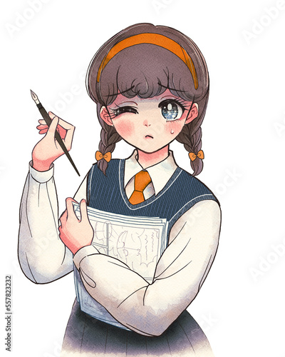Принти на полотні 間に合わない…〆切に追われる学生同人作家のイラスト