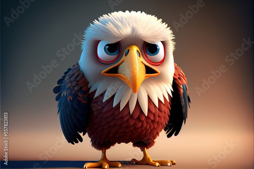 American Bald Eagle - Generative AI image of a patriotic American Bald Eagle to represent American democracy, patriotism, politics, freedom, and independence