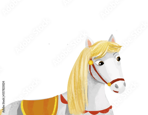 Cartoon happy horse smiling and looking illustration © honeyflavour