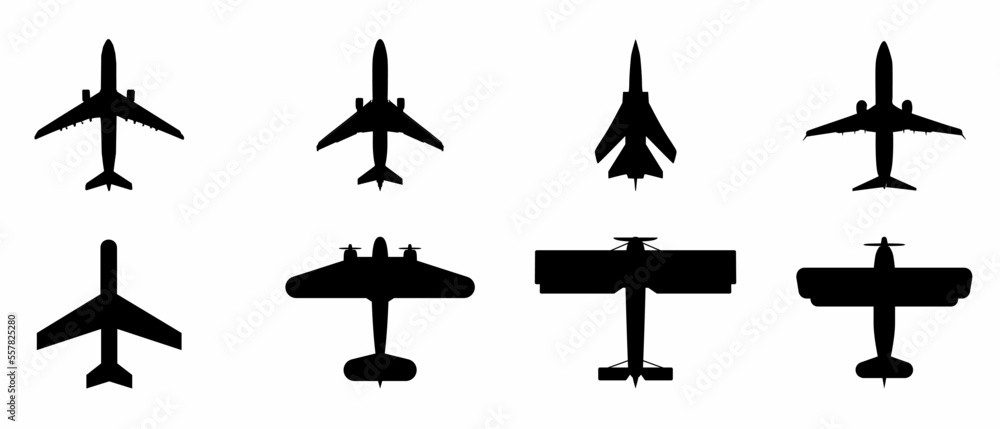 Airplane icon template. Flat style airplane icon. Stock vector illustration.