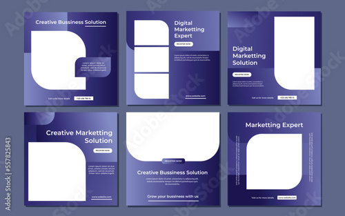 Set of Editable minimal square banner template. Suitable for social media post and web internet ads. Vector illustration with photo college