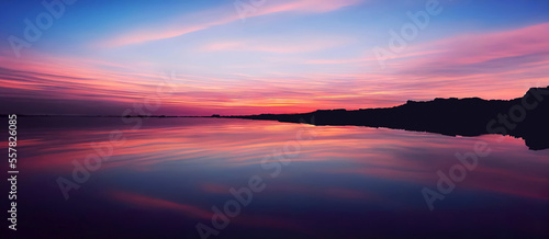 Beautiful sunset sky with pastel pink and purple colors  sunset whit clouds.