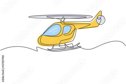 Murais de parede Continuous one line drawing toy helicopter