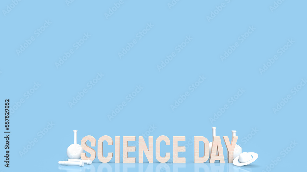Fototapeta premium text science day for holiday concept 3d rendering