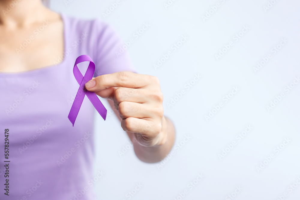 Purple Ribbon, Alzheimer's, Domestic Violence Awareness Concept