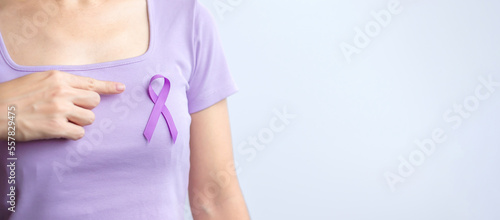 Wallpaper Mural purple ribbon for cancer day, lupus, Pancreatic, Esophageal, Testicular cancer, world Alzheimer, epilepsy, Sarcoidosis, Fibromyalgia and domestic violence Awareness month concepts Torontodigital.ca