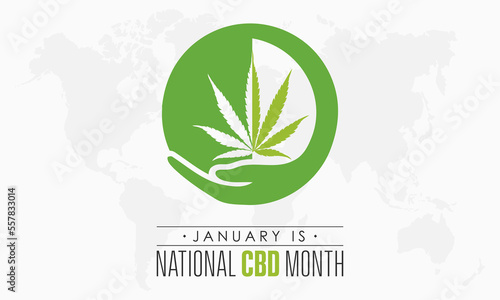 Vector banner template design concept of National CBD Month observed on every January