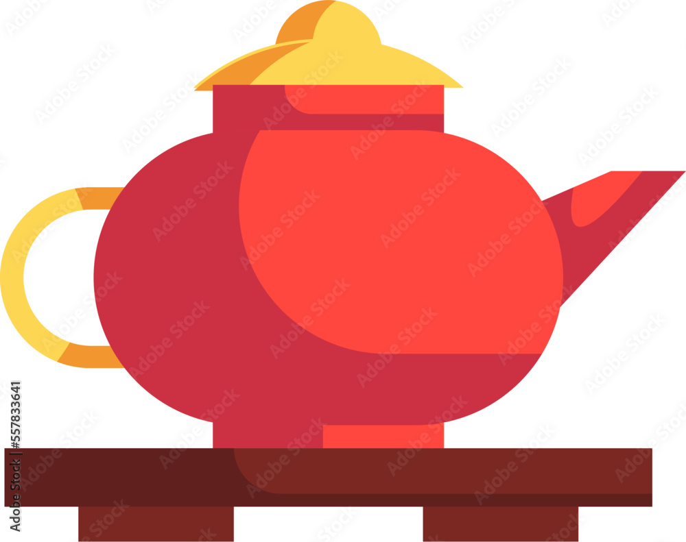 Obraz premium Red Teapot Chinese Vector