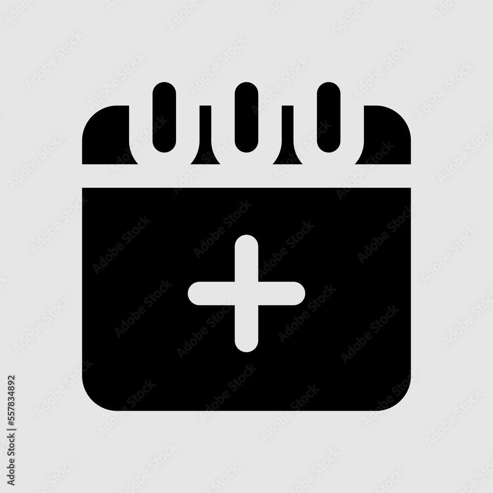 Fototapeta premium Add schedule icon in solid style, use for website mobile app presentation