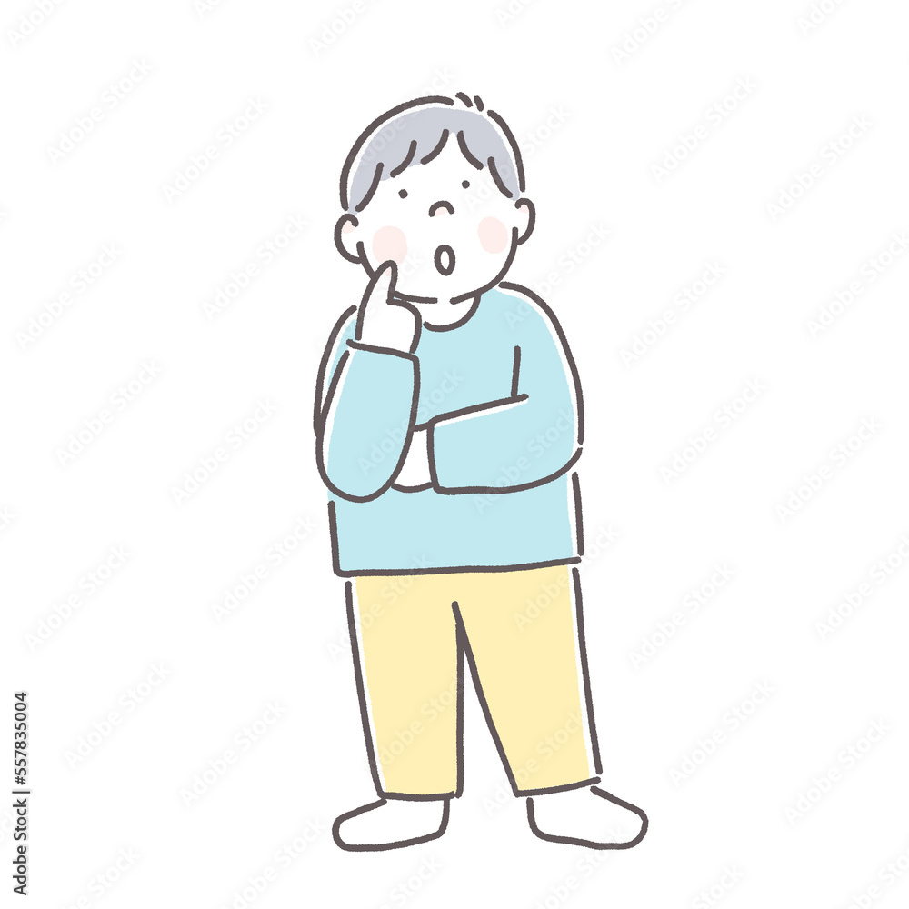 考える男の子 考える男の子