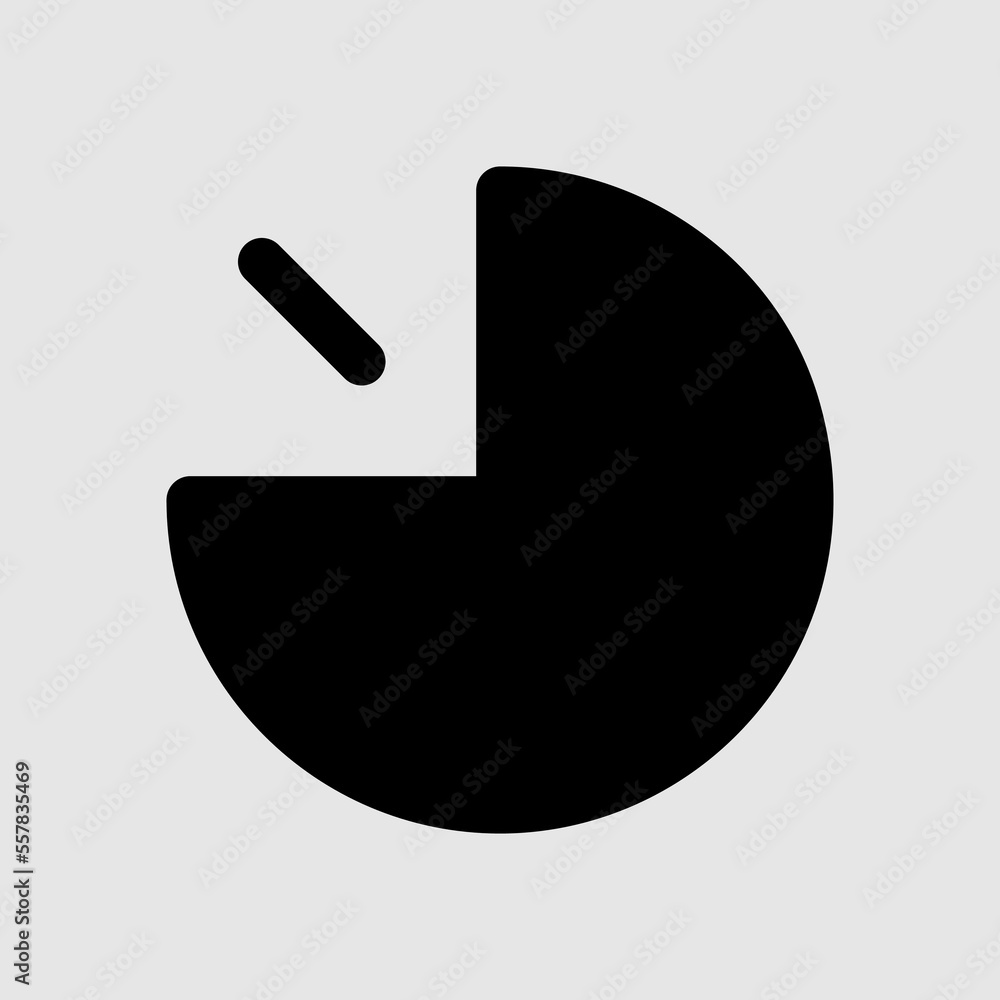 Forty five minutes  icon in solid style, use for website mobile app presentation