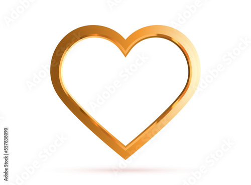Gold Heart Element Design. Valentines Day Template. Vector Illustration