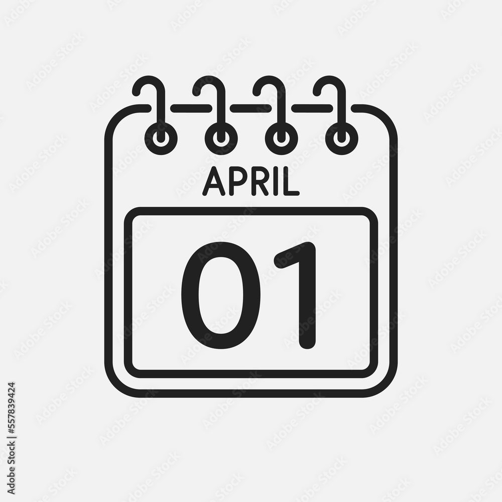 Icon page calendar day - 1 April Icon page calendar day - 1 April