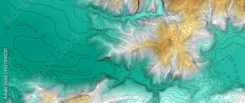 Tableau sur toile Concept de fond - Erosion - Vue aérienne de paysage vallonné territoire montagne