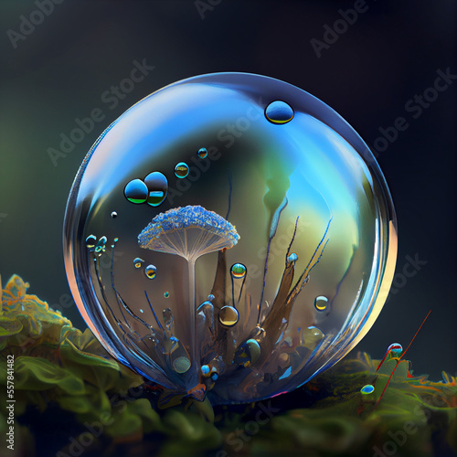 Fantasy glass mini florarium vase illustration photo