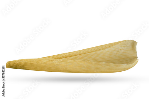 A dried corn husk isolated on white background