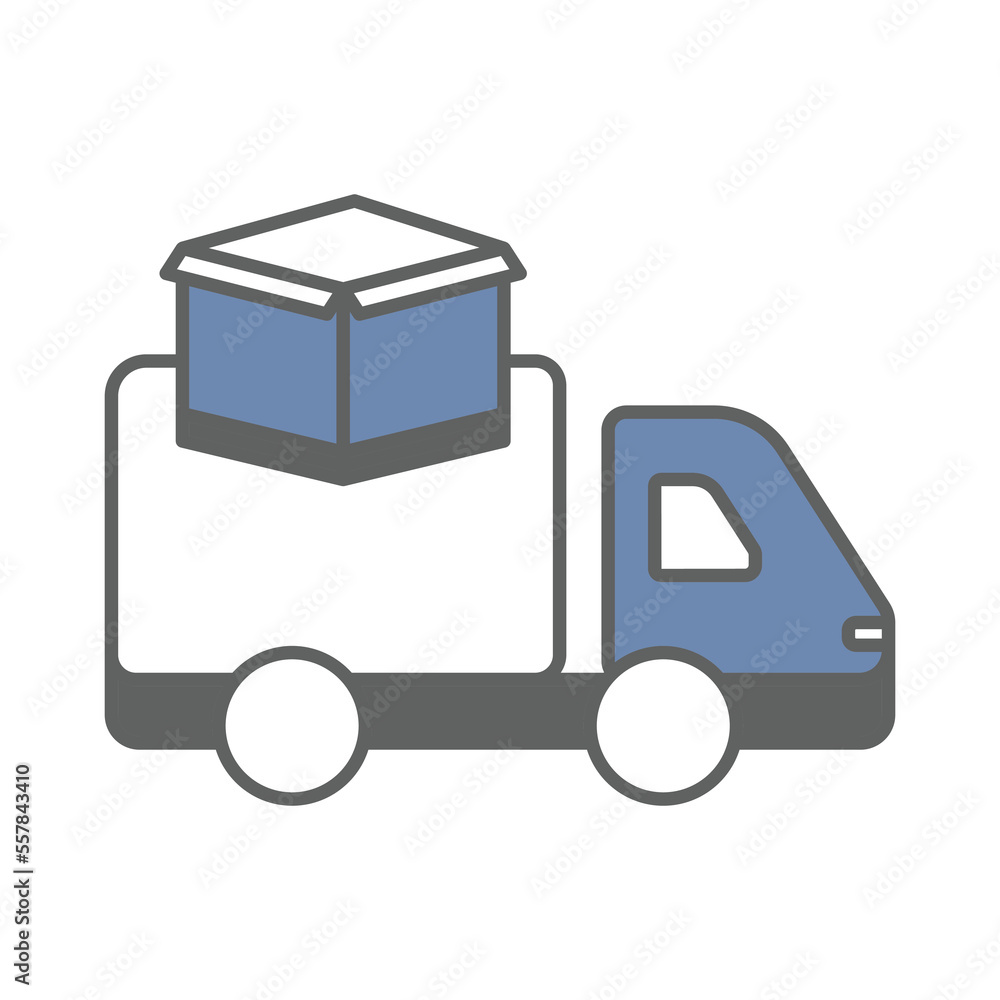 Delivery truck icon illustration with cargo box. suitable for delivery icon. icon related to logistic, delivery. Two tone icon style. Simple vector design editable Delivery truck icon illustration with cargo box. suitable for delivery icon. icon related to logistic, delivery. Two tone icon style. Simple vector design editable
