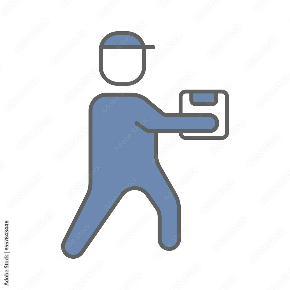 Illustration icon of a person carrying an order. suitable for fast shipping icon. icon related to logistic, delivery. Two tone icon style. Simple vector design editable Illustration icon of a person carrying an order. suitable for fast shipping icon. icon related to logistic, delivery. Two tone icon style. Simple vector design editable