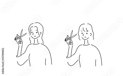 美容師のシンプルイラスト