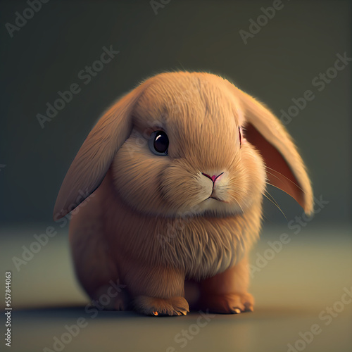 Adorable cute cartoon Fluffy Bunny Rabbit Illustration