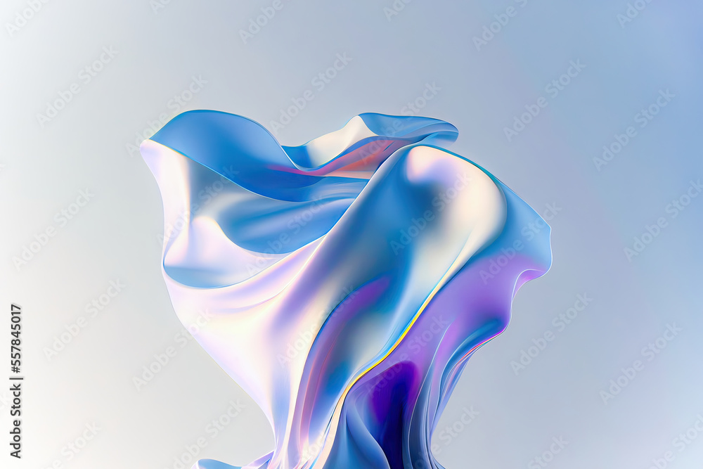 Abstract fluid 3d render,flying silk cloth curtain,Abstract 3D Background,Digital fabric. Sci-fi background