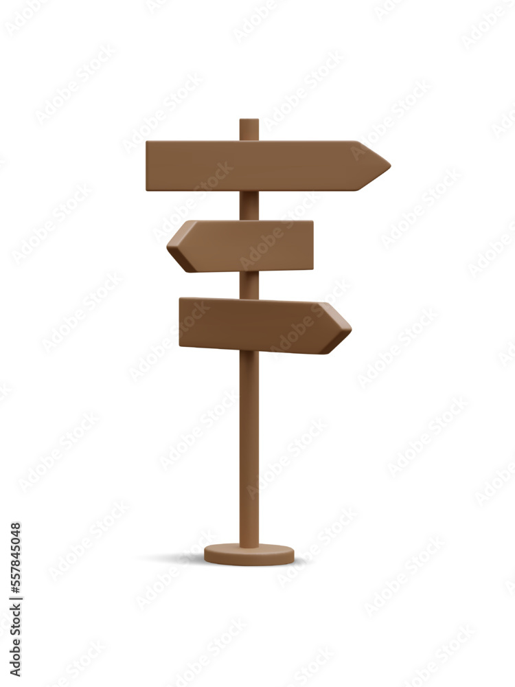 3d realistic street sign isolated on light background. Direction sign post with arrow. Signboard pointer with wooden pole. Vector illustration 3d realistic street sign isolated on light background. Direction sign post with arrow. Signboard pointer with wooden pole. Vector illustration