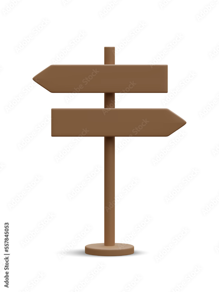3d realistic street sign isolated on light background. Direction sign post with arrow. Signboard pointer with wooden pole. Vector illustration 3d realistic street sign isolated on light background. Direction sign post with arrow. Signboard pointer with wooden pole. Vector illustration