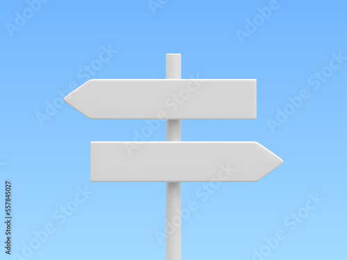 3d realistic street sign isolated on light background. Direction sign post with arrow. Signboard pointer with wooden pole. Vector illustration