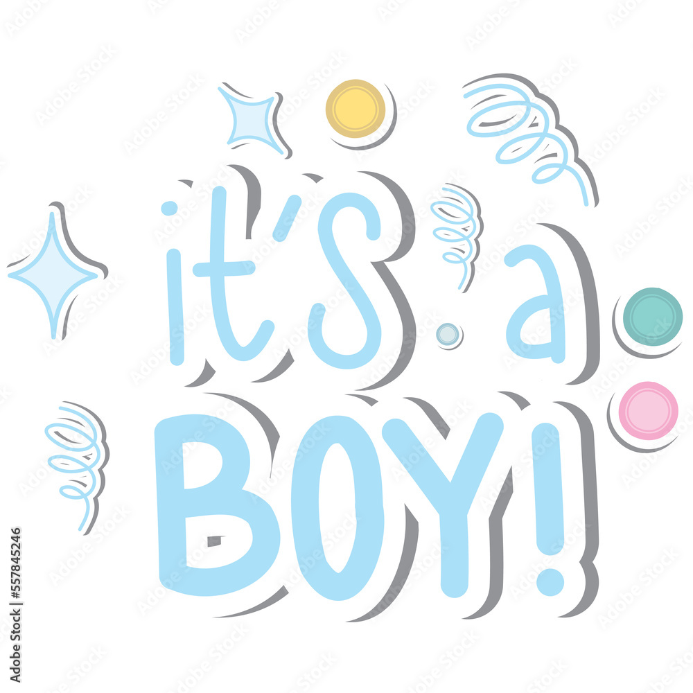 Obraz premium Aesthetic Sticker Baby Born Boy Handwriting Collection 
