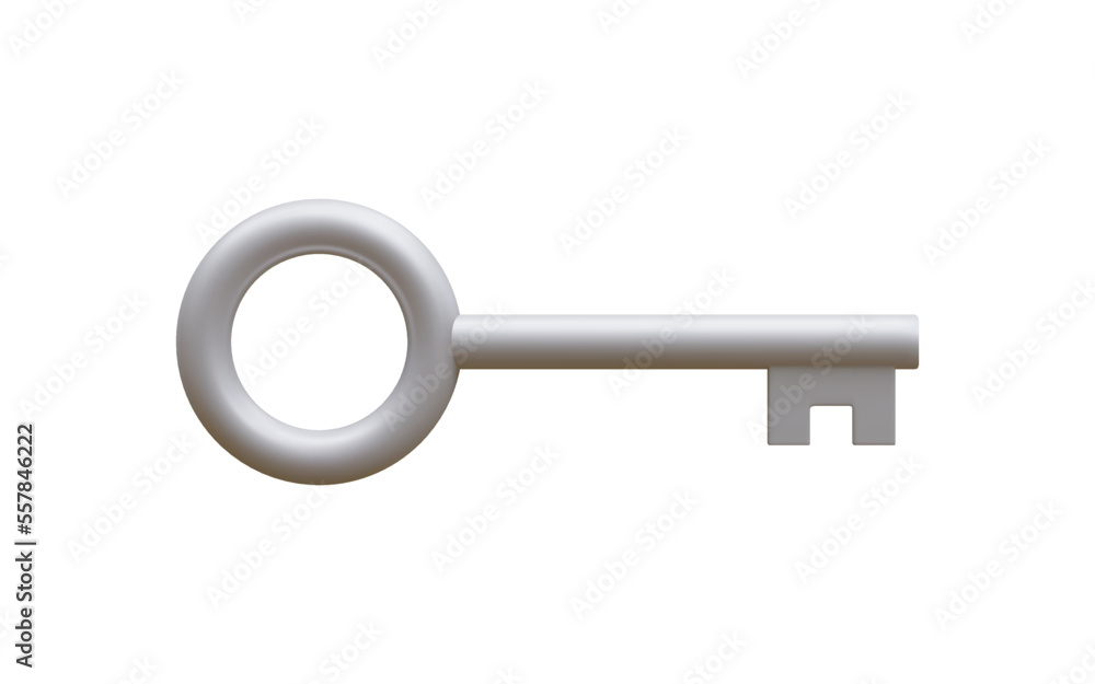 3d realistic silver key isolated in white background. Vector illustration 3d realistic silver key isolated in white background. Vector illustration