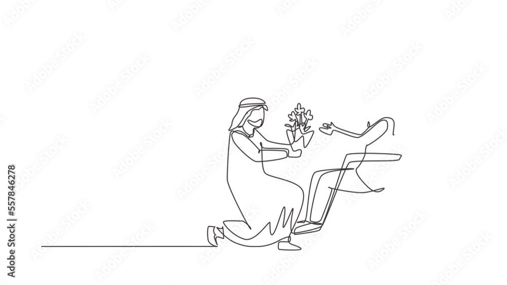 Animated self drawing of continuous line draw male and disabled female in wheelchair. Man give flower to woman. Caregiver, family support. Disability rehabilitation. Full length one line animation Animated self drawing of continuous line draw male and disabled female in wheelchair. Man give flower to woman. Caregiver, family support. Disability rehabilitation. Full length one line animation