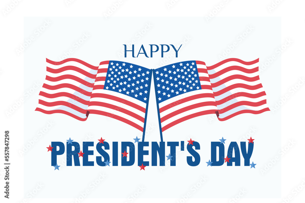 Happy president's day vector template. Design for banner, greeting cards or print, flat vector modern illustration