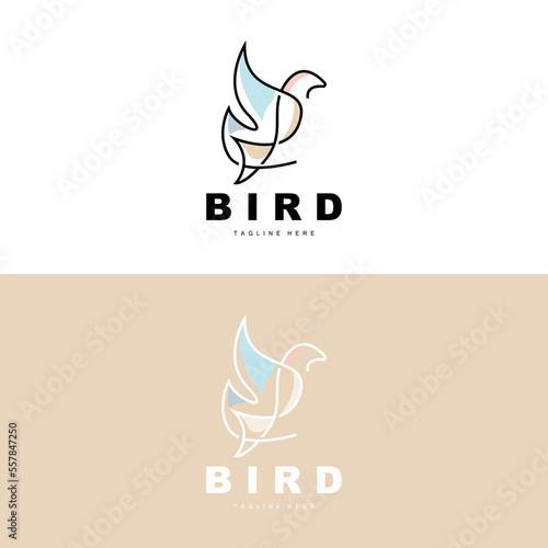 Bird Logo  Bird Wings Vector  Minimalist Design  For Product Branding  Template Icon Illustration