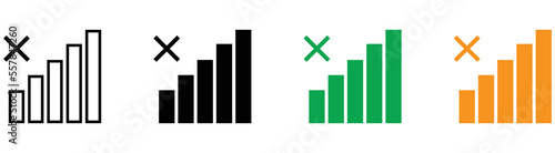 no signal icon set, vector illustration