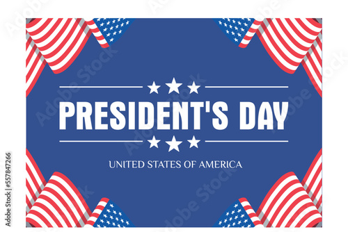 President’s Day Background Design. Banner, Poster, Greeting Card, flat vector modern illustration