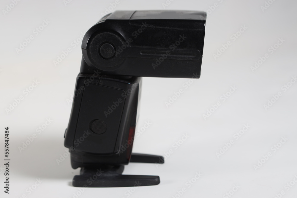 modern flash for low-light photography on a white background modern flash for low-light photography on a white background