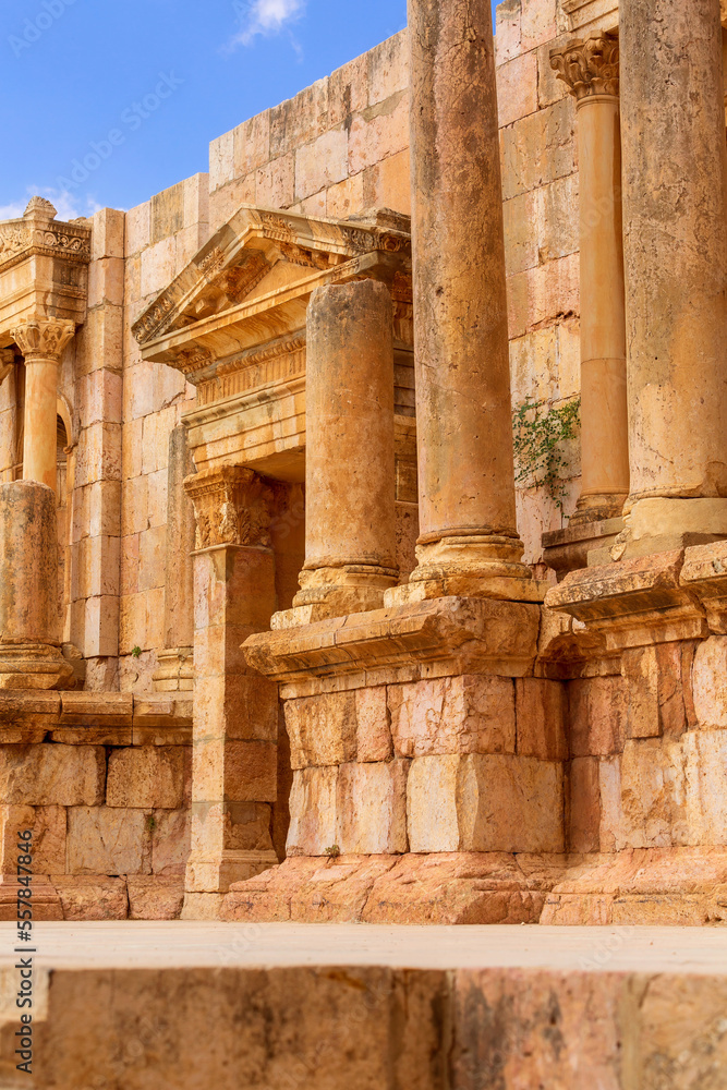 Amphitheater South Theatre in Jerash, Jordan