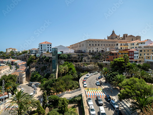 Spain, Balearic Islands, Mahon, View from Parc Rochina to Claustre del Carme photo