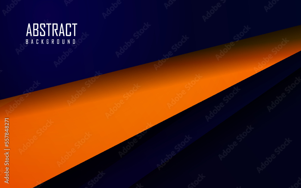 Fototapeta premium Abstract papercut blue and oranger color background