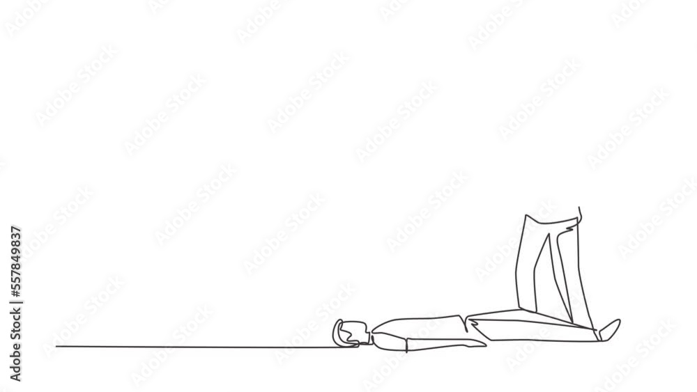Animated self drawing of continuous line draw fainting person. Emergency situation, unconscious person. Medical help, man calling emergency service to lying at male. Full length one line animation Animated self drawing of continuous line draw fainting person. Emergency situation, unconscious person. Medical help, man calling emergency service to lying at male. Full length one line animation